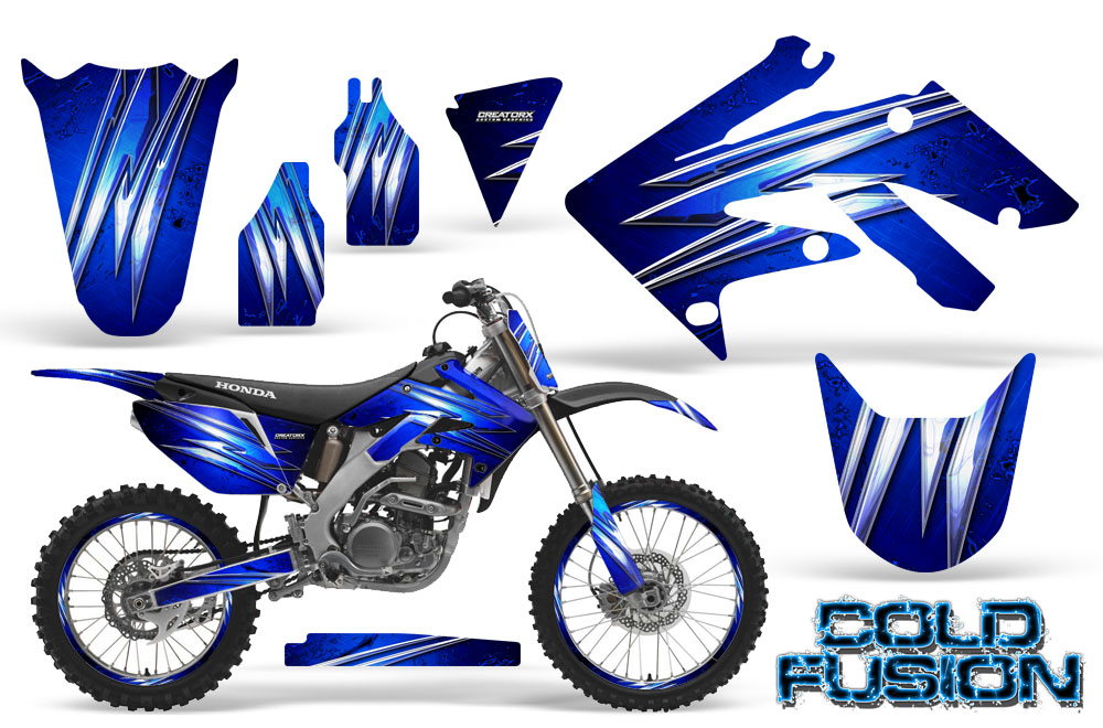 Honda CRF250R 04-09 Graphics Kit Cold Fusion Blue NP Rims